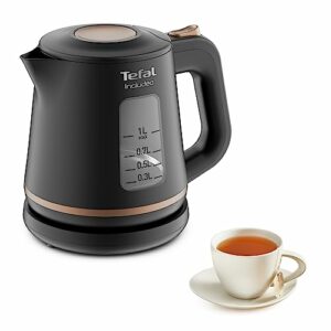 Tefal KI5338 Includeo Wasserkocher | Fassungsvermögen 1 L | Anti-Rutsch-Griff | einfach abzulesende Wasserstandsanzeige | 360°-Drehsockel | herausnehmbarer Filter | 2400 W | 23.3 x 16.6 x 20 cm