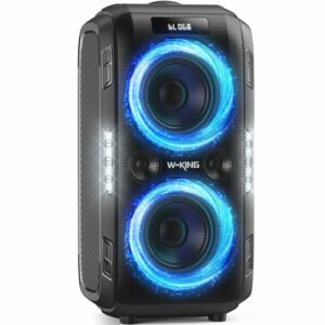 W-KING 250W PEAK Bluetooth Lautsprecher Box Groß Lautesten Musikbox Lautsprecher Party Boom Box, 12 Custom-Bässe/2*16,5CM-Woofers-Natür Super Bass,Riesig 120dB/MIC&GTR IN/USB/TF/AUX/Herausnehmbar Akku