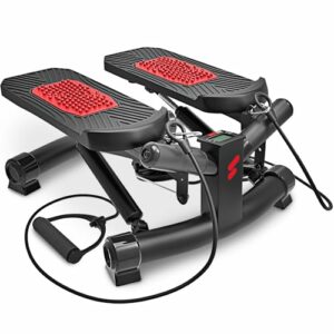 Sportstech 2in1 Twister Stepper mit Power Ropes - Deutsche Qualitätsmarke - STX300 Drehstepper & Sidestepper für Anfänger & Fortgeschrittene, Up-Down-Stepper mit Display, Hometrainer Widerstand